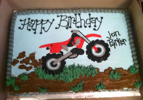 Dirt Bike Birthday Cake, Bike Birthday Cake, Motocross Cake, Bolo Motocross, Motorcycle Birthday Cakes, Bike Birthday Parties, Dirt Bike Party, Motorcycle Cake, Motorcycle Birthday