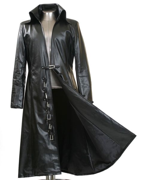 AbbyShot Buckle Trench Gothic Trench Coat, Goth Coat, Gaming Cosplay, Gothic Coat, Black Duster, Albert Wesker, Black Costume, Concept Clothing, Leather Trench