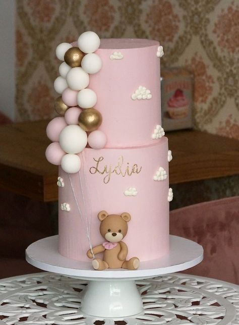 We Can Barely Wait Decorations, We Can Barely Wait Cake Pink, Tort Baby Shower Girl, Ideas Para Baby Shower De Nina, Baby Shower Bear Cake, Pink Bear Baby Shower, Teddy Bear Baby Shower Theme, Bear Baby Shower Cake, Pink Baby Shower Cake