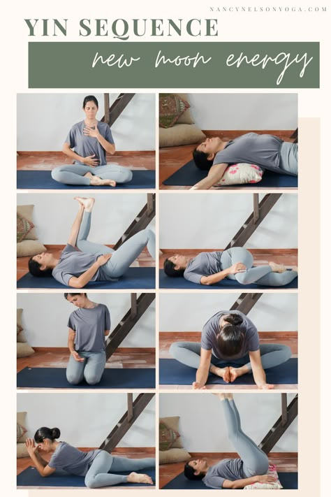 60 minute yin yoga sequence to celebrate the new moon energy and set intentions! Yin Sequence, Restorative Yin Yoga, Yin Poses, Open To Love, Yin Yoga Sequence, Yin Yoga Poses, Therapeutic Yoga, Restorative Yoga Poses, Month Of Love