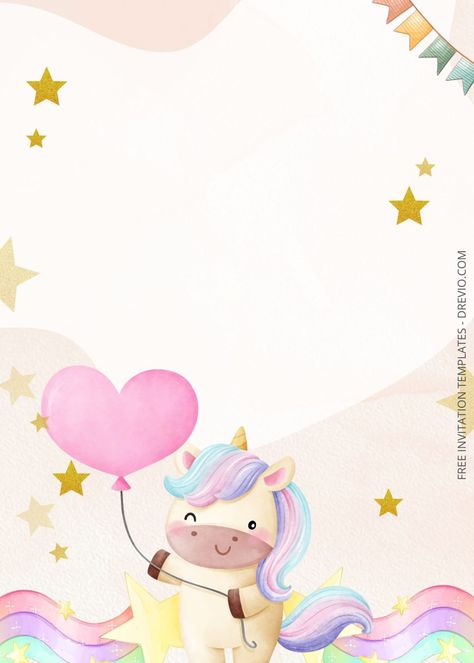 FREE Funky Unicorn Baby Shower Invitation Templates | Download Hundreds FREE PRINTABLE Birthday Invitation Templates Printable Unicorn Birthday Invitations, Unicorn Baby Shower Theme, Printable Unicorn Birthday, Birthday Invitation Card Template, Unicorn Party Invites, Baby Birthday Invitations, Girls Party Invitations, Unicorn Birthday Party Invitation, Unicorn Card