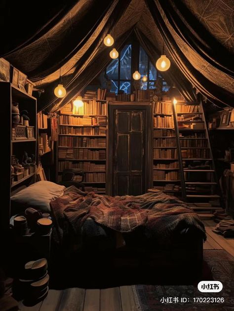 Viking House Aesthetic, Cozy Medieval Bedroom, Fantasy Cabin Aesthetic, Skyrim Bedroom Ideas, Skyrim Themed Room, Pirate Aesthetic Bedroom, Medieval Home Aesthetic, Wizard Bedroom Aesthetic, Viking Themed Bedroom