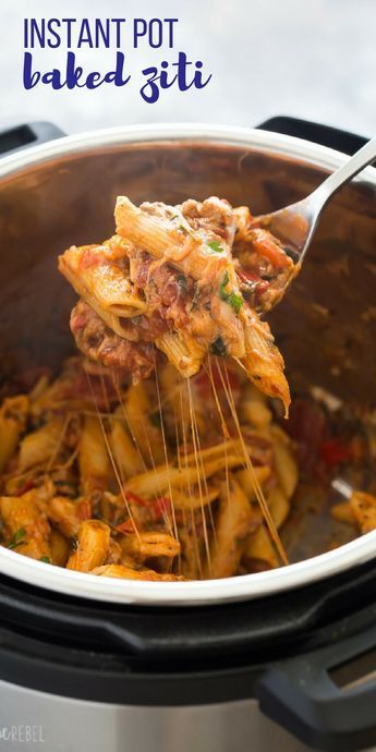 This easy Instant Pot Baked Ziti is a new twist on a classic favorite dish, made healthier with high fibre pasta, sneaky veggies, and extra lean ground beef. It's made completely in the Instant Pot or pressure cooker, so no extra dishes! You can even use frozen ground beef! Includes step by step recipe video. #instantpot #instantpotrecipe #pressurecooker pressure cooker recipe easy dinner #dinner #recipe #cooking #groundbeef easy ground beef recipe #onepot one pot Instant Pot Baked Ziti, Sneaky Veggies, Resep Pasta, Ziti Recipe, Instant Pot Pasta Recipe, Ziti Recipes, Baked Ziti Recipe, High Fibre, Easy One Pot Meals