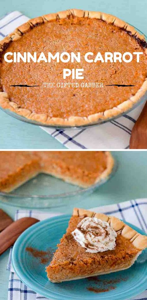 Carrot Pie Recipe, Carrot Pie, Paleo Deserts, Cinnamon Carrots, Carrot Recipe, Baked Desserts, Holiday Sugar Cookies, Tart Baking, The Gifted