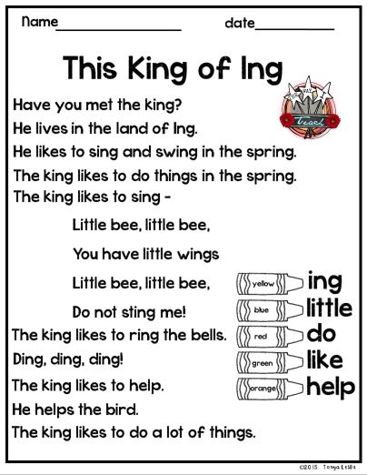 This is one of my favorite units to date.  The kids were hooked and loved the whole thing.  They often reference ing words and my lowest dis... Ing Words Activities, Ing Words Worksheet, Ing Phonics, Reading Preschool, Glued Sounds, Meaning Words, Ing Words, Word Family Activities, Fun Activity For Kids