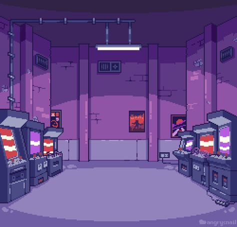 A background witharcade cabinets I was commissioned to make for an unanounced yet game. #pixelart #пиксельарт #arcade #arcades #arcadecabinet #retro #retrogaming #gameart #gamedesign #background #digitalart #interrior Retro Game Art Wallpaper, Video Game Backgrounds, Minimal Background, Retro Arcade Games, Video Game Decor, Pixel Art Background, Arcade Video Games, Retro Gaming Art, Pixel Art Games