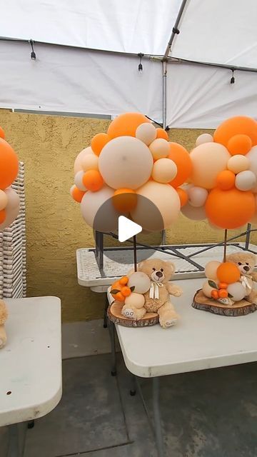 Little Cutie Baby Shower Centerpieces, Teddy Bear Balloon Centerpiece, Baby Shower Teddy Bear Centerpieces, Teddy Bear Baby Shower Centerpiece, Teddy Bear Centerpieces, Garland Ideas, Teddy Bear Baby Shower, Bear Decor, Balloon Centerpieces