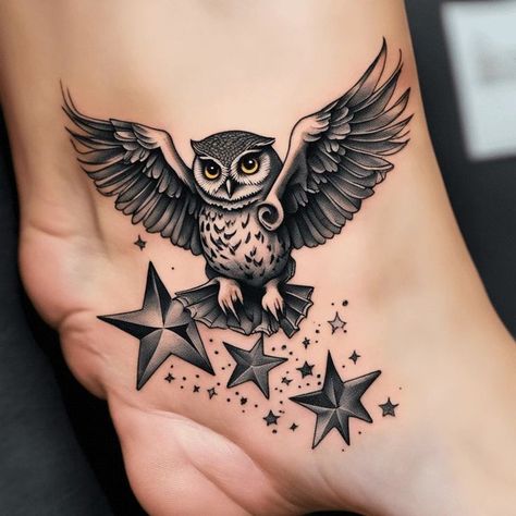 Owl Tattoo For Women Unique, Owl Dreamcatcher Tattoo, Owl Tattoo For Women, Owls Tattoo, Tattoo Wade, Owl Tattoo Ideas, Tattoo Owl, Cute Owl Tattoo, Wolf Dreamcatcher