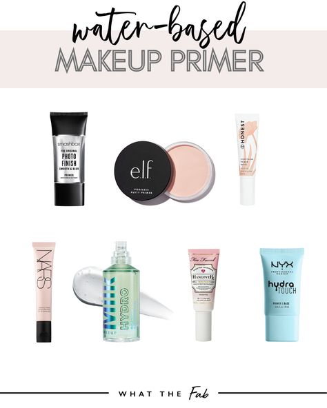 Milk Primer Aesthetic, Water Based Primer And Foundation, Silicone Vs Water Based Makeup Primer, Water Base Makeup, Water Based And Silicone Based Makeup, Silicone Vs Water Based Primer, Primer And Foundation Combo, Silicone Makeup Products, Waterbase Makeup