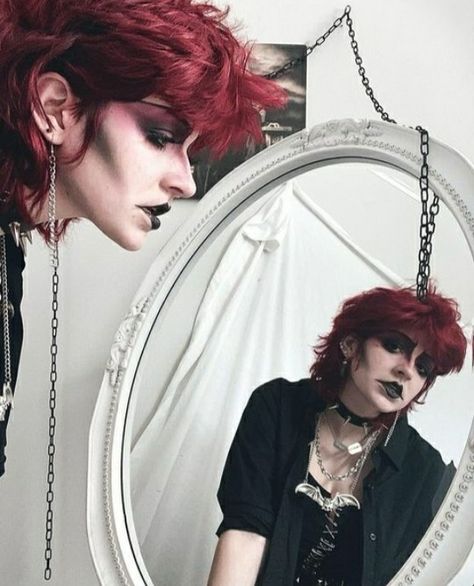 Masc Tradgoth Makeup, Trad Goth Makeup Men, Masculine Goth Makeup, Goth Mullet, Punk Makeup, Trad Goth, Alt Makeup, Goth Hair, Alternative Makeup