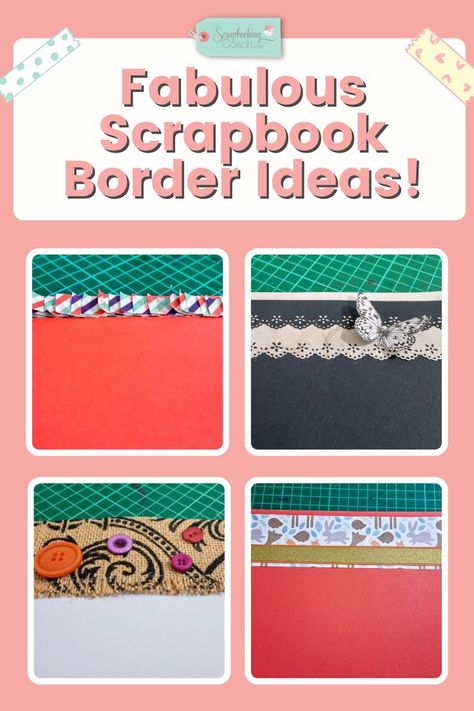 Adding a border might be just what your scrapbook page needs for that ‘wow’ factor! To help you get more creative with your borders, here are five awesome ideas that will instantly enhance your scrapbook layouts! Scrapbook Borders Ideas Simple, Scrapbook Border Design, Scrapbook Borders Ideas, Scrapbooking Crop, Scrapbook Tips, Scrapbook Design Layout, Border Ideas, Scrapbook Borders, Page Background