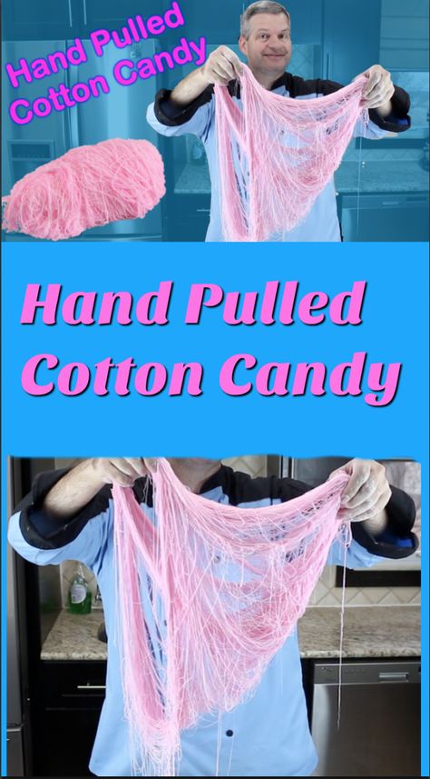 Hand Pulled Cotton Candy Recipe, Easy Cotton Candy Recipe, Dragon Beard Candy Recipe, How To Make Cotton Candy Without Machine, Dragons Beard Candy Recipe, How To Make Cotton Candy, Hand Pulled Cotton Candy, Cotton Candy Recipes, Dragons Beard Candy