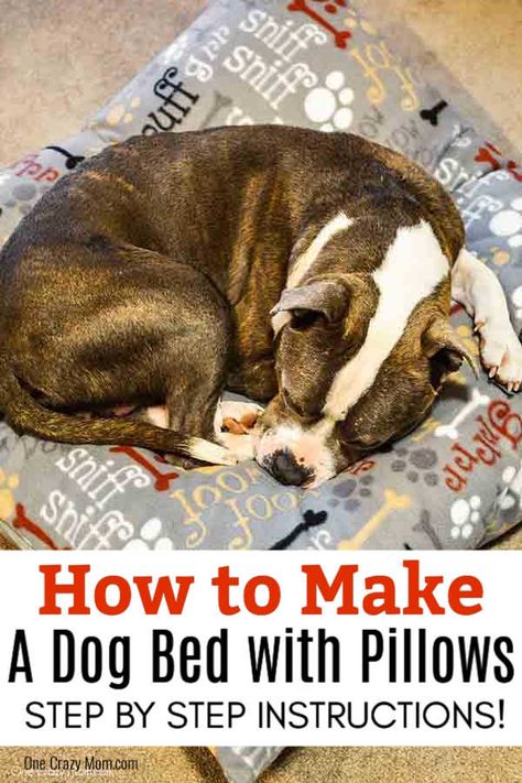 Diy Pillow Dog Bed, Dog Bed From Old Pillows, Diy Dog Beds For Large Dogs Easy, Dog Bed Sewing Pattern Free, Dog Blankets Diy How To Make, How To Make A Dog Bed, Date Gifts For Him, Diy Dog Blankets, Diy Dog Bed Pillow