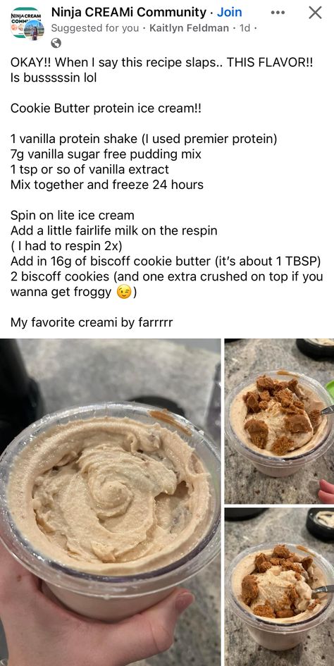 Ninja Ice Cream Recipe, Protein Ice Cream Recipe, Protein Ice Cream Recipes, Nice Cream Recipe, Fast Desserts, Healthy Ice Cream Recipes, Sugar Free Pudding, Ice Cream Maker Recipes, Ninja Recipes