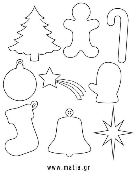 Christmas Ornaments Homemade Kids, Christmas Ornament Template, Tafel Decor, Ornament Template, Ornaments Homemade, Christmas Arts And Crafts, Noel Diy, Christmas Coloring, Christmas Ornaments Homemade