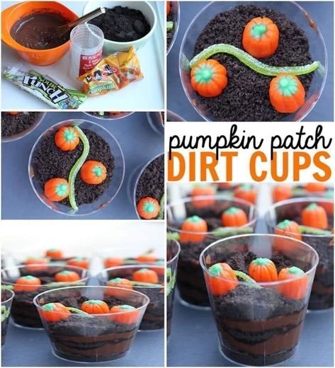 Dirt Cups, 31 October, Seasonal Food, School Snacks, Food Crafts, Pumpkin Patch, Dessert, Snacks, Fruit