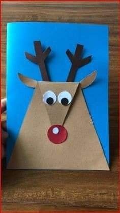 Paper Handicraft, Fast Crafts, Joululahjat Diy, Kraf Kertas, Preschool Christmas Crafts, Hand Crafts For Kids, Crafts Easy, Winter Crafts For Kids, Christmas Card Crafts