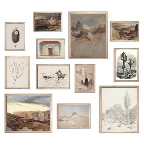 PRICES MAY VARY. AUTHENTIC SOUTHWESTERN AESTHETICS: Immerse your space in the rich heritage of the Southwest with our Vintage Southwest Wall Decor, meticulously crafted to capture the authenticity and vibrant spirit of the region. SET INCLUDES: You'll will receive 3pcs Southwestern landscape paintings 8"x10", 4pcs 5"x7", 5pcs 4"x6" (UNFRAMED). A set of double-sided adhesive dots is included so you can hang the posters without buying frames VERSATILE STYLING OPTIONS: Whether your home boasts a So Vintage Western Wall Art, Southwest Gallery Wall, Southwest Artwork, Southwest Wall Decor, Farmhouse Western, Southwestern Landscape, Farmhouse Pictures, Western Posters, Western Bedroom Decor