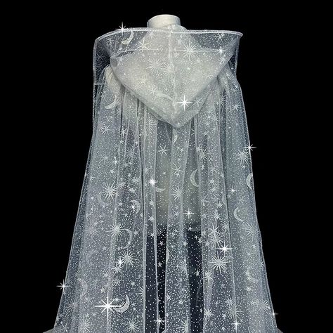 Crystal Winter, Moon Costume, Wedding Cloak, Shawl Wedding, Cape Shawl, Hooded Cape, Bridal Wrap, Sweet 16 Dresses, Themed Outfits