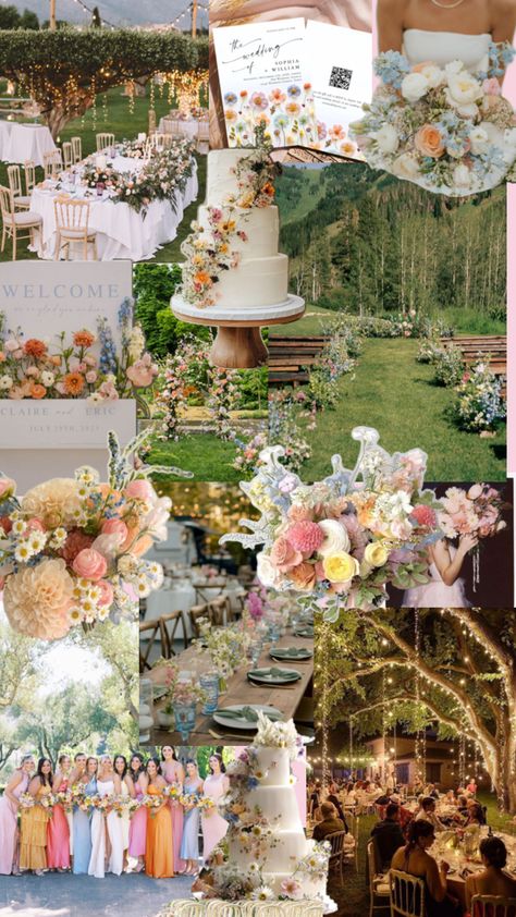 Wildflower Wedding Palette Color Schemes, June Lake Wedding, Bohemian Wedding Florals, Hanging Wildflowers Wedding, Spring Woodsy Wedding, Wildflower Farm Wedding, Wedding Ideas Wildflowers, Wild Flower Weddings, Spring Wedding Mood Board