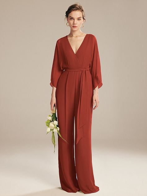 Fall Wedding Pantsuit Guest, Terracotta Jumpsuit Bridesmaid, Bridesmaids Jumpsuits Wedding, Bridesmaid Pants Outfits, Bridesmaid Pantsuit Wedding, Bridesmaid Suits For Women, Formal Jumpsuits For Women Wedding, Bridesmaid Jumpsuit Wedding, Jumpsuit Bridesmaid Dresses