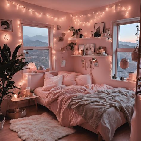 Bedroom inspo Loft Bedroom Rug, Pink Small Room Ideas, Room Aethstetic Ideas, Redecorating Bedroom Ideas, Room Inspo Big Room, Bedroom Inspirations Nature, Room Inspiration Bedroom Teenagers, Cozy Bedroom Minimalist, Cute Attic Bedroom Ideas