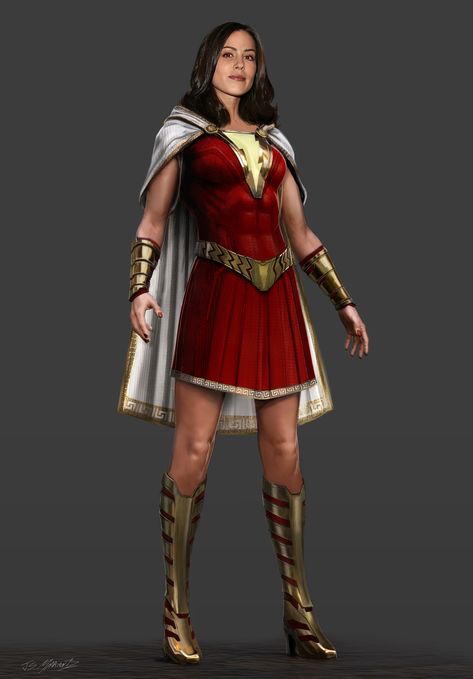 Mary Bromfield Shazam, Shazam Costume, Mary Bromfield, Costume Concept Art, Shazam Dc Comics, Phil Bourassa, Original Captain Marvel, Zack Snyder Justice League, Shazam Movie