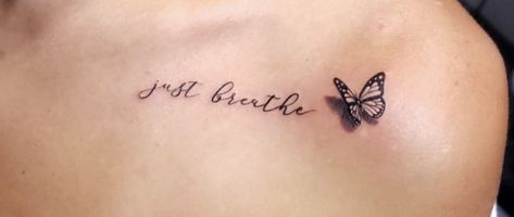 Butterfly Tattoo Collar Bone, Tattoo Quotes For Women, Chest Tattoos For Women, Collar Bone Tattoo, Chest Tattoo, Butterfly Tattoo, Tattoo Quotes, Tatting, Collar