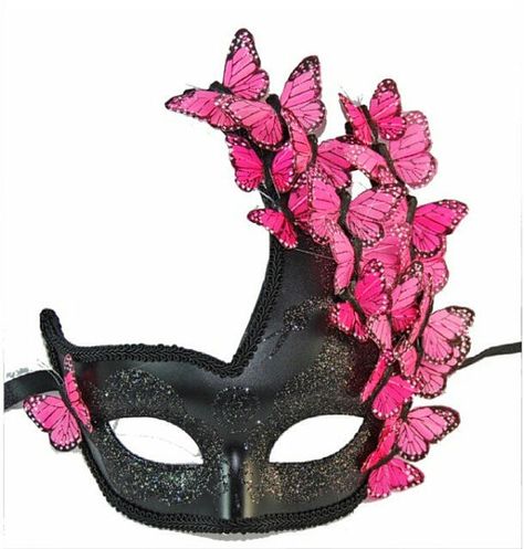 Butterfly Fairy Costume, Fairy Masquerade, Black Pink Butterfly, Fairy Mask, Masquerade Mask Diy, Masquerade Mask Black, Silver Masquerade Mask, Black Masquerade, Gold Masquerade Mask