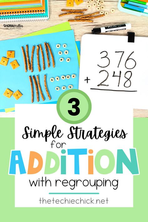 3 Simple Strategies for Teaching 3-Digit Addition with Regrouping Addition With Regrouping Activities, Regrouping Activities, Addition With Regrouping, Math Madness, Ela Activities, Homeschool Math, 3rd Grade Math, Interactive Activities, Digital Activities