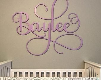 Wooden Name Signs Wooden Monograms Gifts by LesBellesMonogram Glitter Nursery, Wooden Letters For Nursery, Nursery Name Decor, Baby Room Signs, Bed Crib, Name Decor, Name Wall Decor, Birthday Photo Props