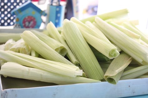 How to dry corn husks for tamales   #Amazmerizing Unusual Vegetables, Cornhusk Dolls, Corn Husk Flowers, Freezing Corn, How To Make Tamales, Corn Husk Crafts, Open Air Market, Harvest Corn, How To Make Corn