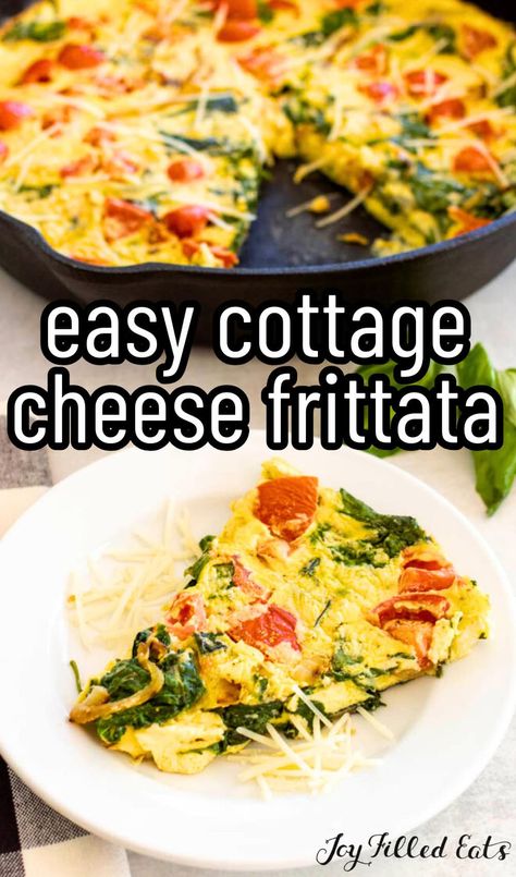 Easy Cottage Cheese Frittata Recipe | High Protein Frittata Cottage Cheese, Cast Iron Frittata Recipes, Frittata With Ricotta Cheese, Egg Frittata With Cottage Cheese, Easy Breakfast Frittata Recipes, Quiche With Cottage Cheese Recipes, Easy Frittata Recipes Baked, Healthy Egg Frittata, Quiche Recipes With Cottage Cheese