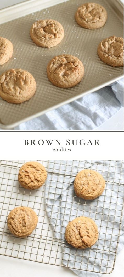 Melt In Your Mouth Cookies, Brown Sugar Cookie Recipe, Chewy Sugar Cookie Recipe, Fall Dessert Recipes Easy, Fall Cookie Recipes, Quick Cookies Recipes, Salty Cookies, Butter Sugar Cookies, Brown Sugar Cookies