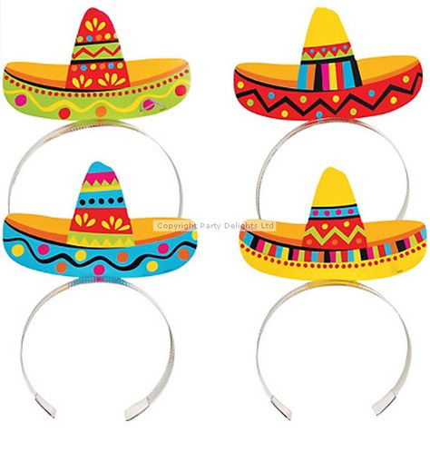 Sombrero Headbands 4.99 8pk Fiesta Costume, Mexican Party Favors, Fiesta Party Favors, Kids Party Hats, First Fiesta, Fiesta Party Supplies, Mexican Party Decorations, Mexican Fiesta Party, Colorful Headbands