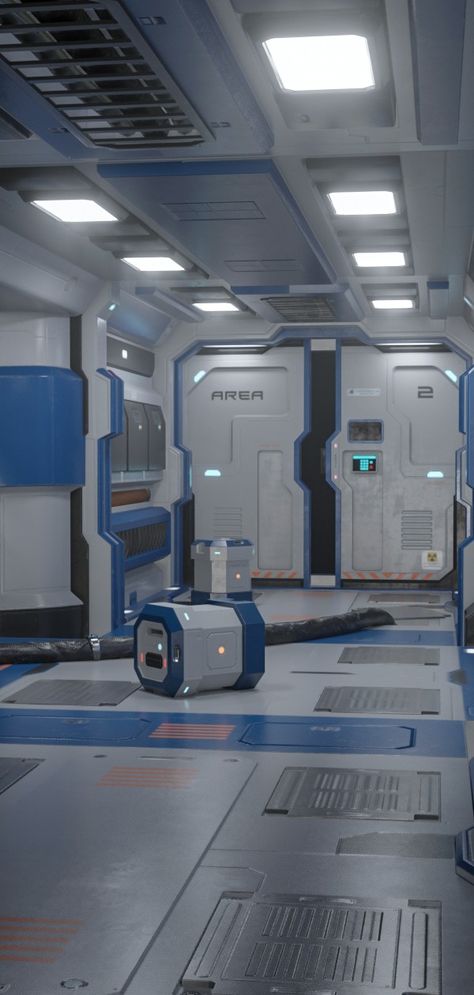 Sci Fi Environment Concept Art Interior, Sci Fi Space Station Interior, Scifi Facility, Scifi Interior Design, Spaceship Interior Design, Space Ships Interior, Spaceship Interior Concept Art, Interior Spaceship, Sci Fi Office