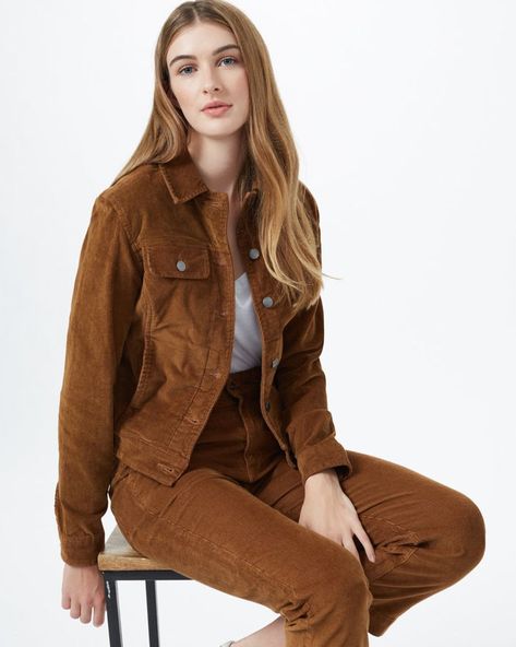 Women's Rowan Corduroy Jacket | Organic Cotton | tentree® Corduroy Trucker Jacket, Brown Denim Jacket, Short Trench Coat, Oversized Denim Jacket, Jacket Outfit, Blank Nyc, Topshop Outfit, Style Women, Trucker Jacket