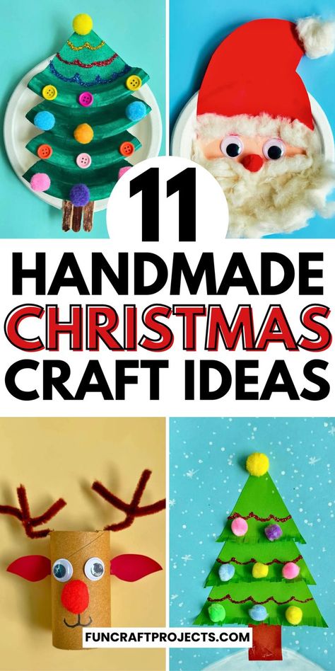 Christmas crafts are a fun way to celebrate the holiday season! Get creative with this DIY paper plate Christmas tree craft, perfect for kids and adults alike. Explore easy holiday craft projects like toilet paper roll reindeer crafts and Christmas gnome crafts. These simple Christmas crafts make great handmade Christmas gifts and holiday decorations, adding a personal touch to your holiday decor. Try them today for fun, homemade Christmas decorations the whole family can enjoy! Preschool Christmas Arts And Crafts, Christmas Kids Crafts Easy Fun Projects, Christmas Crafts Second Grade, Holiday Craft 4th Grade, Crafts For Little Kids Easy, Simple Christmas Art For Kids, Easy Kid Crafts For Christmas, Diy Kids Christmas Crafts Easy, Christmas Crafts Kids Easy