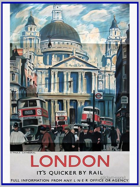 St Pauls Cathedral London, London Travel Poster, National Railway Museum, Modern Postcard, Advertising Posters, St Paul's Cathedral, London Poster, Railway Posters, Railway Museum