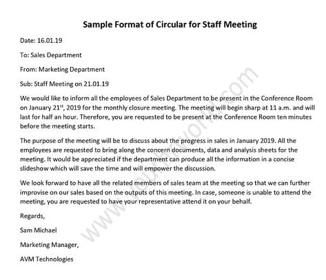 Sample of Circular format for a staff meeting held in offices of educational institutions, corporate workplaces and businesses. hr circular format for employees, Sample Meeting Notice Sample Interview Questions, Meeting Invitation, Tough Interview Questions, Interview Format, Staff Meeting, Resignation Letters, Employee Relations, Performance Appraisal, Marketing Department