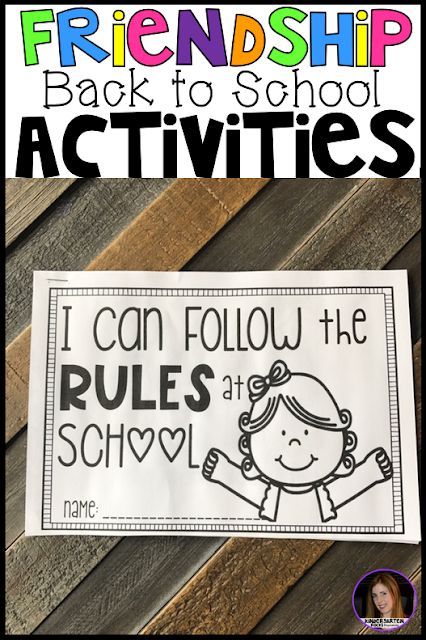 "Back to School", "First Week of School", "Friendship Activities and Centers for Preschool", Pre-K, Kindergarten. These "hands-on centers" will make the transition to school easy for you, as well as your students. The activities revolve around friendship books and back to school rules, routines and getting to know our school environment. I Can Follow The Rules At School, Beginning Of School Activities Preschool, Preschool First Day Craft, First Week Of Preschool Crafts, Kindergarten Friendship, School Rules Activities, First Week Of Preschool, Preschool First Week, Friendship Rules