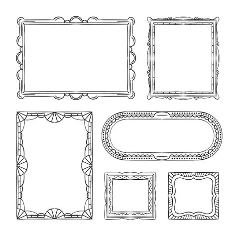 Drawing Of A Picture Frame, Picture Frame Sketch, Photo Frame Tattoo, Photo Frame Drawing, Bujo Borders, Picture Frame Tattoo, Picture Frame Illustration, Tattoo Frame, 2d Cafe