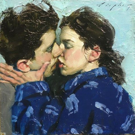 Malcolm T. Liepke, USA (1953-) ​ ​Kissing Couple (2017) Malcolm T Liepke, Malcolm Liepke, Art Mini Toile, Kiss Painting, People Kissing, Psy Art, Romance Art, Edgar Degas, Arte Inspo