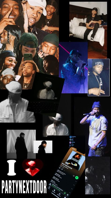 It’s a collage/ wallpaper for partynextdoor Pnd Rapper Wallpaper, Partynextdoor Wallpaper, Party Next Door, Pretty Wallpaper Ipad, Collage Wallpaper, Post Quotes, A Collage, Ipad Wallpaper, Next Door