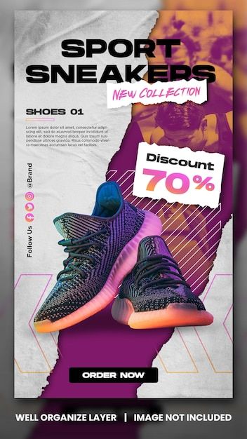 Sport shoes sale for social media instag... | Premium Psd #Freepik #psd #banner Shoe Sale Poster, Shoes Poster Design Ideas, Sale Advertising Design, Shoes Banner Design, Shoes Poster Design, Shoes Social Media Post, Shoes Banner, Sports Apparel Design, Shoes Poster