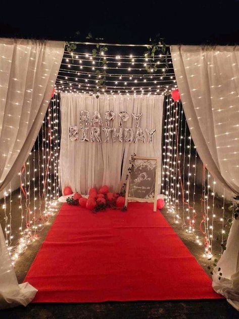 Rooftop Anniversary Decor, 25th Anniversary Decoration Ideas At Home, 25 Anniversary Decoration Ideas, Terrace Decoration Ideas For Party, 25th Anniversary Decorations At Home, Rooftop Birthday Party Decorations, Terrace Birthday Decoration, Ideas For 25th Wedding Anniversary, Terrace Decoration Ideas