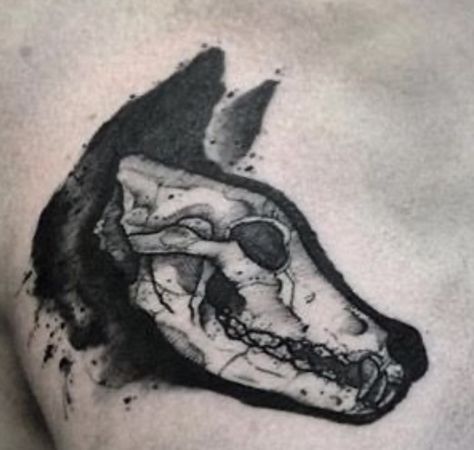 Zombie Dog Tattoo, Skull Dog Tattoo, Creepy Dog Tattoo, Skeletal Animal Tattoos, Gothic Dog Tattoo, Aggressive Dog Tattoo, Canine Skull Tattoo, Scp Tattoo, Dead Animal Tattoo