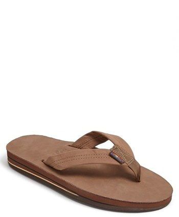 Men's Rainbow '302Alts' Flip Flop Rainbow Flip Flops, Brown Flip Flops, Toe Ring Sandals, Rainbow Sandals, Hang Ten, Men's Sandals, Nubuck Leather, Toe Rings, Mens Sandals