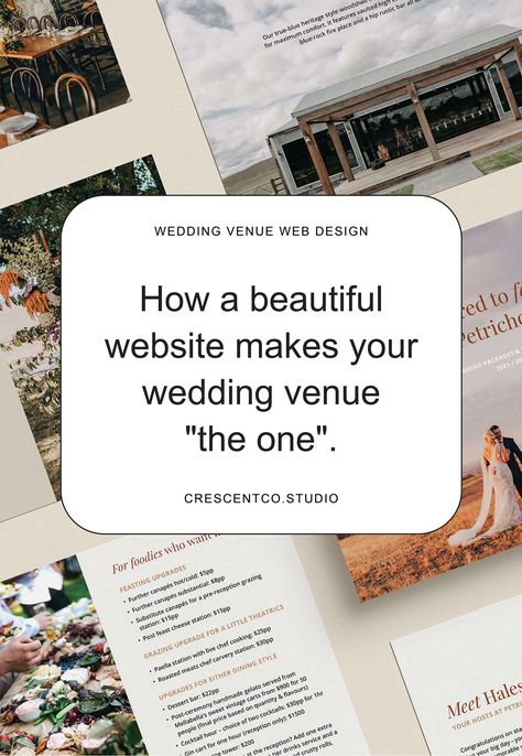 Wedding venue website design with text that says Wedding Venue Web Design: How a beautiful website makes your wedding venue "the one". Venue Website Design, Wedding Venue Website, Rustic Bar, The Art Of Storytelling, Venue Wedding, Beautiful Wedding Venues, Fire Features, Website Design Company, Heritage Fashion