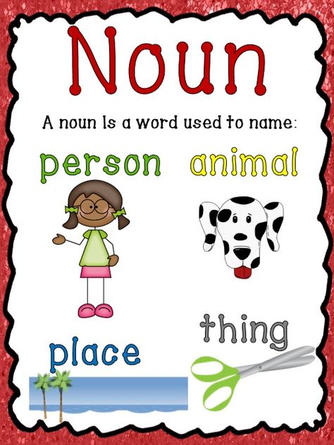 Nouns, Verbs and Adjectives: Posters, activities and printables. Noun Sorting Worksheet, Proper Noun Examples, Adjectives Poster, Nouns First Grade, Parts Of Speech Games, Speech Worksheets, Teaching Nouns, Adjectives Grammar, Verbs And Adjectives